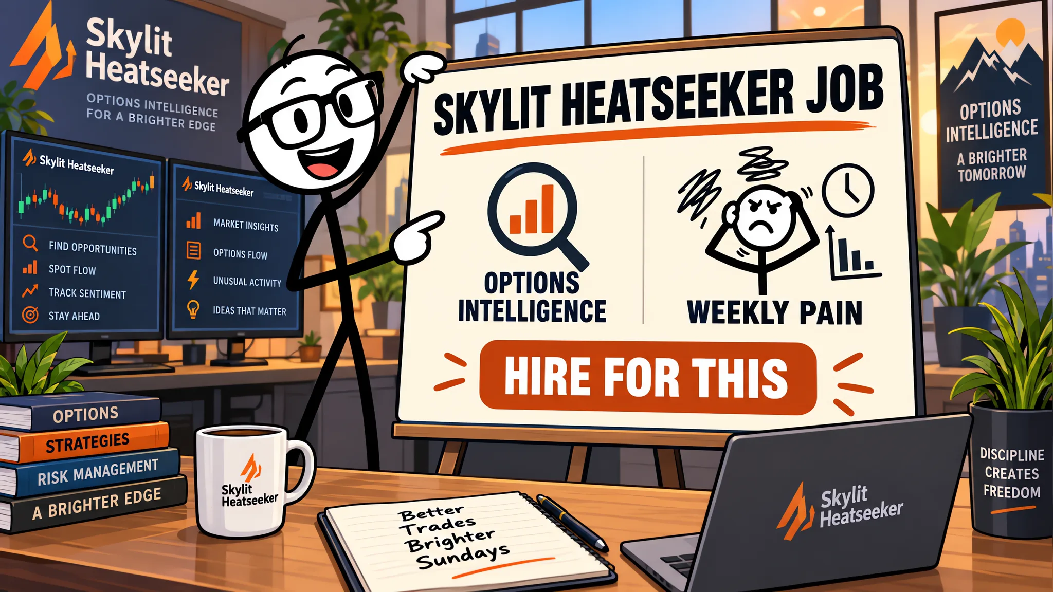 Skylit Heatseeker: The Core Job — options intelligence and dealer positioning